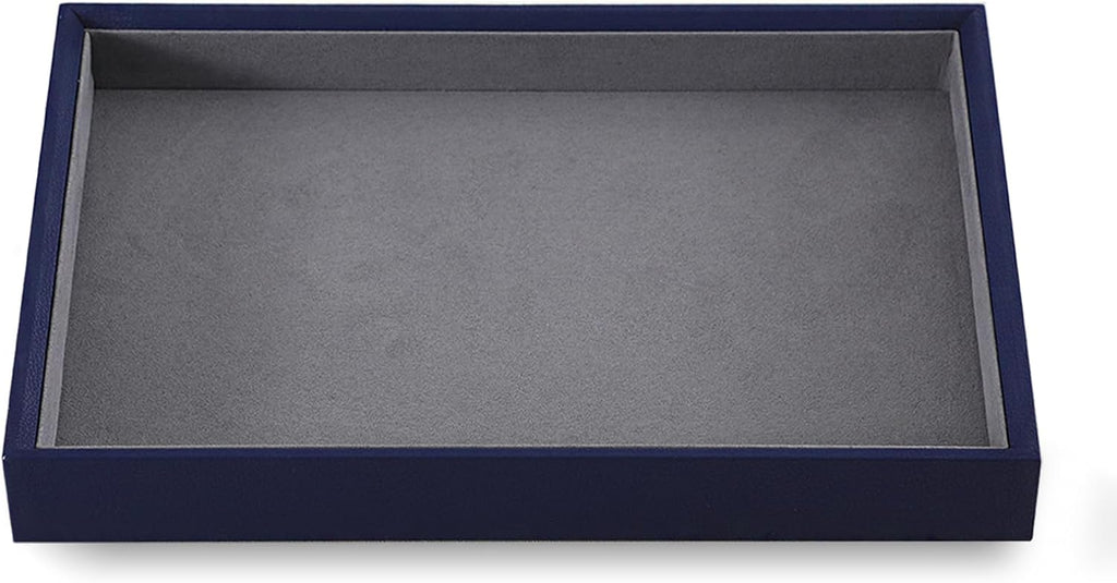 Dark Blue Jewelry Display Tray Ring Necklace Earring Bangle Organizer