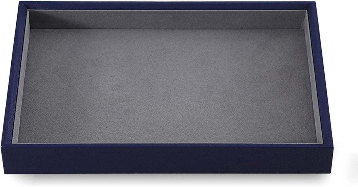 Dark Blue Jewelry Display Tray Ring Necklace Earring Bangle Organizer