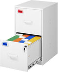2 Drawer File Cabinet with Lock, 25.4" High Vertical Filing Cabinet, 17.7" Deep by PEUKC