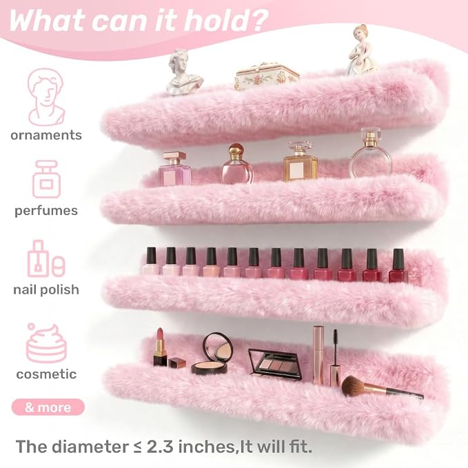 Care&More YJ 15 Inch Nail Polish Shelves, Sunglasses, Essential Oils, Plush - Image 6
