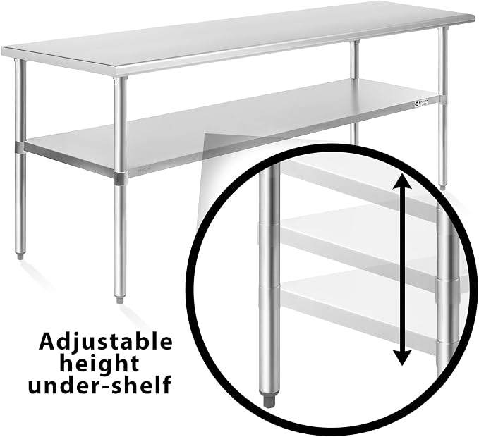 KUTLER Stainless Steel Table 30 x 72 Inches, NSF Heavy Duty Commercial Kitchen - Image 4