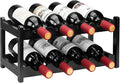Wine Rack 8 Bottle 2-Tier Eco-Friendly Bamboo Wine Storage Easy-Assembly by Homevany