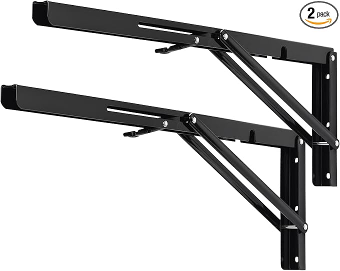YUMORE Folding Shelf Brackets, 22 Inch Heavy Duty L Bracket, Max Load: 330lb by YUMORE