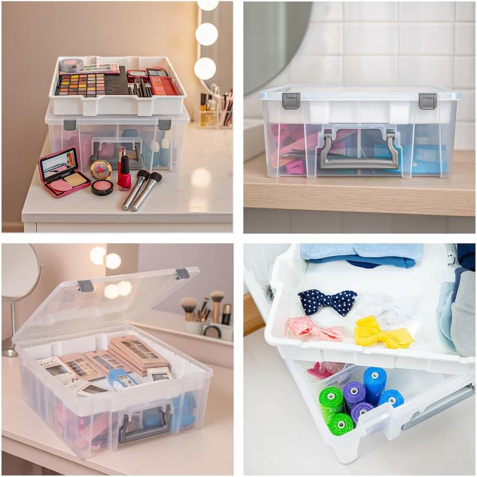 Kept Super Satchel Double Deep with Lift-Out Tray, Clear