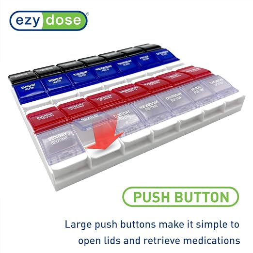 EZY DOSE Weekly Pill Organizer, Vitamin Container, and Daily Medicine Planner - Image 4