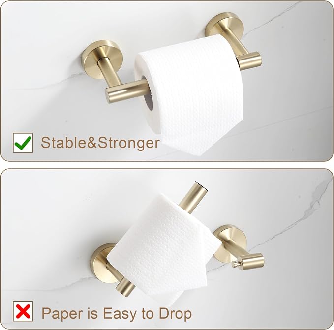 BGL Toilet Paper Holder Brushed Gold Wall Mount, Bathroom Toilet Paper Holder - Image 7