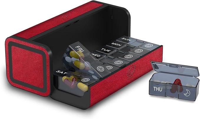Pill Organizer 2 Times a Day, Am Pm Twice Daily Pill Case, Detachable Large by TALVOLC