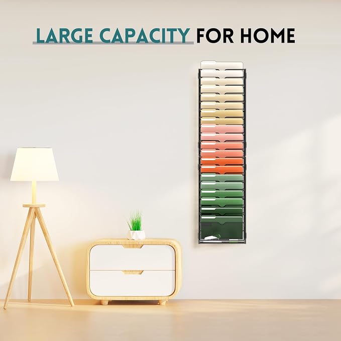 SUPEASY 21-Tier Wall File Organizer Mesh Office Mail Holder, Hanging Wall - Image 2