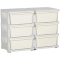 Qaba 3 Tier Kids Storage Unit, 6 Drawer Chest Toy Organizer Plastic Bins by Qaba