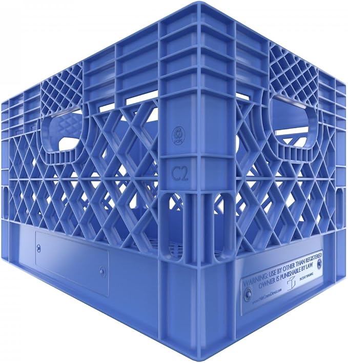 Heavy Duty Plastic Storage Milk Crates, Stackable Utility Organizer Bins - Image 5