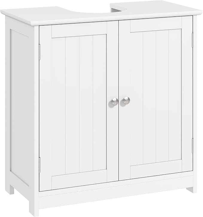 kleankin 23.5" Pedestal Sink Storage Cabinet, Freestanding Bathroom Under Sink