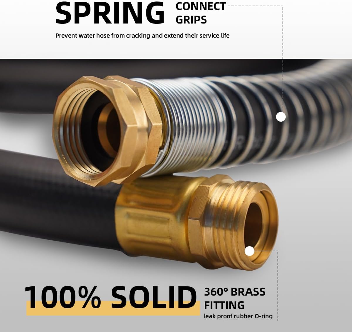 Wiseflow Leader Hose 3FT x 5/8" Heavy Duty Water Hose with Brass Male