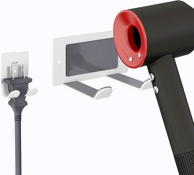 FLE Hair Dryer Holder Wall Mounted Self Adhesive, Hair Blow Dryer Rack by FLE