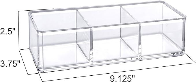 Amazing Abby - Glamour - 2-Pack Acrylic 3-Compartment Makeup Organizer - Image 4