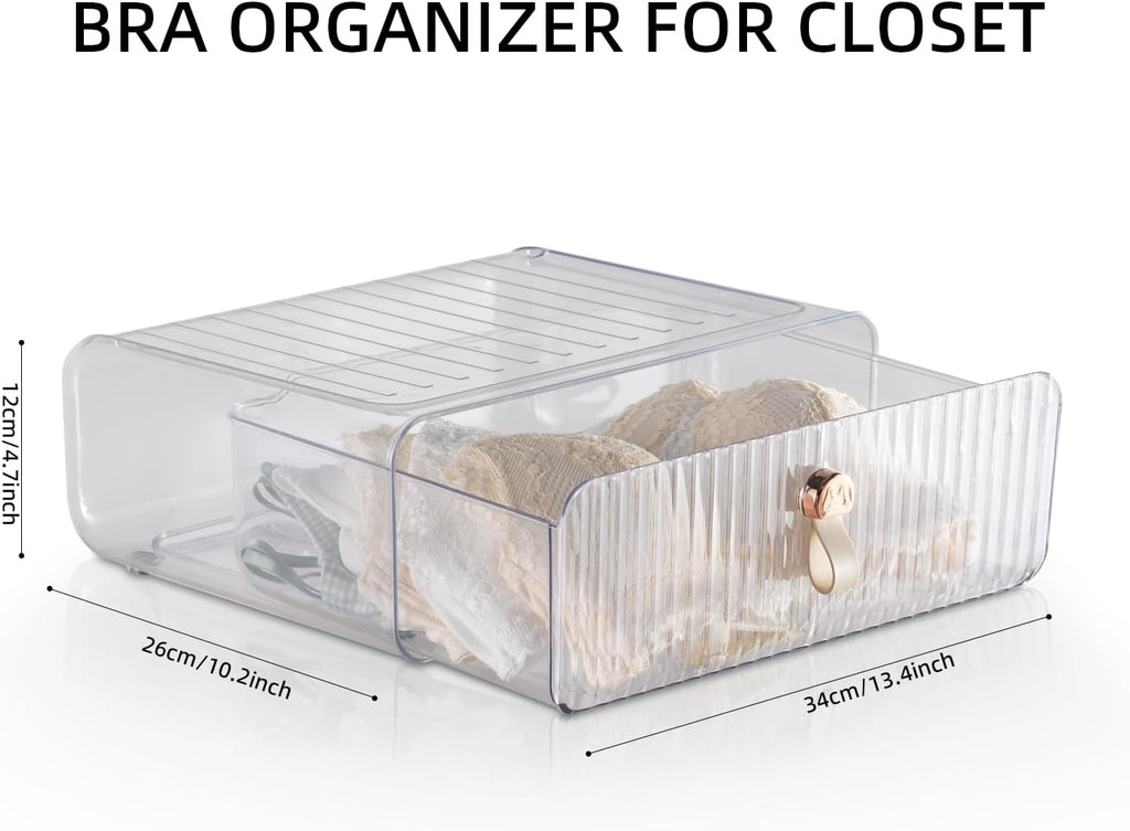 Underwear Drawer Organizer, Stackable Bra Organizer for Closet, 1 Cell