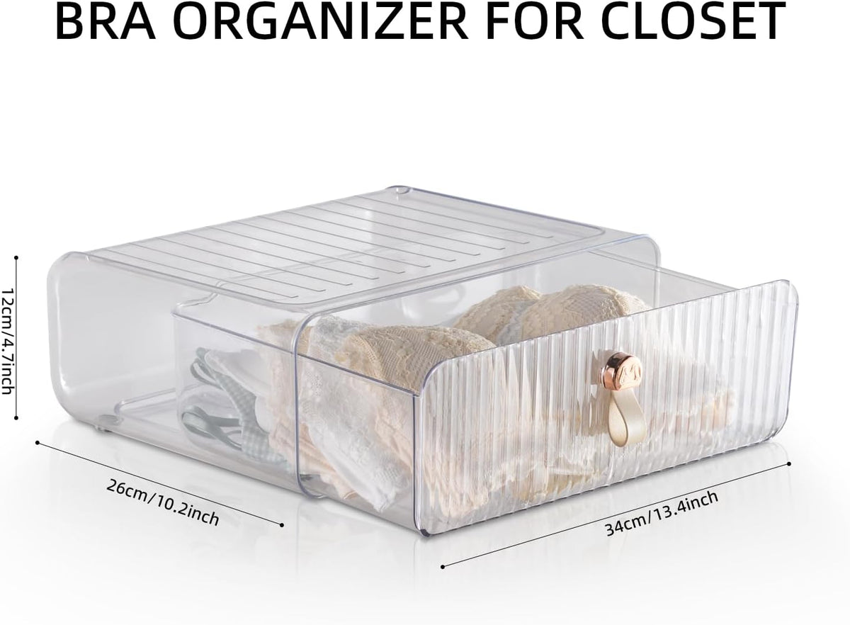 Underwear Drawer Organizer, Stackable Bra Organizer for Closet, 1 Cell