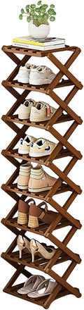 YYW Bamboo Shoe Rack for Entryway, Installation-Free and Foldable Vertical Shoe by YYW