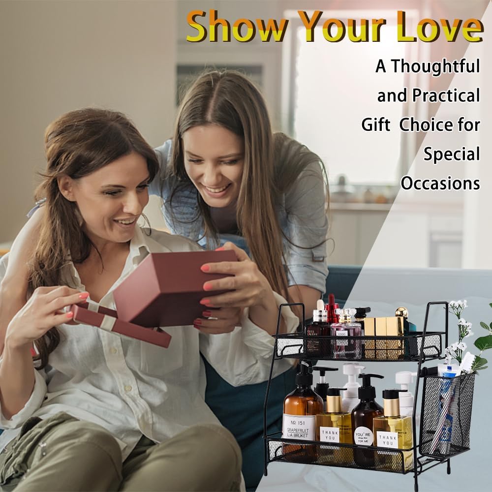 2-Tier Bathroom Countertop Organizer,Skincare, Makeup Countertop
