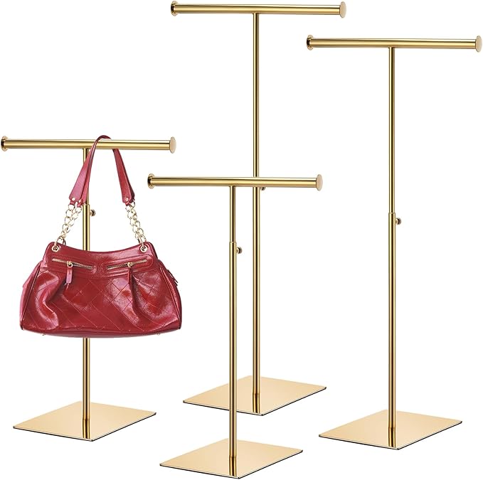 Leinuosen 4 Pcs T Shaped Purse Display Stand Necklace Display Stand Tabletop by Leinuosen