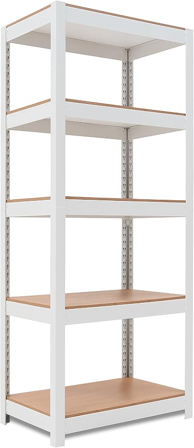 HOMEDANT House 5 Tier 24.1" W Laminated Metal Shelving Unit Adjustable Storage by TheBestOrganizingSolution