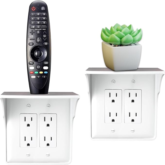 Power Perch Double Wall Outlet Shelf by StorageTheory