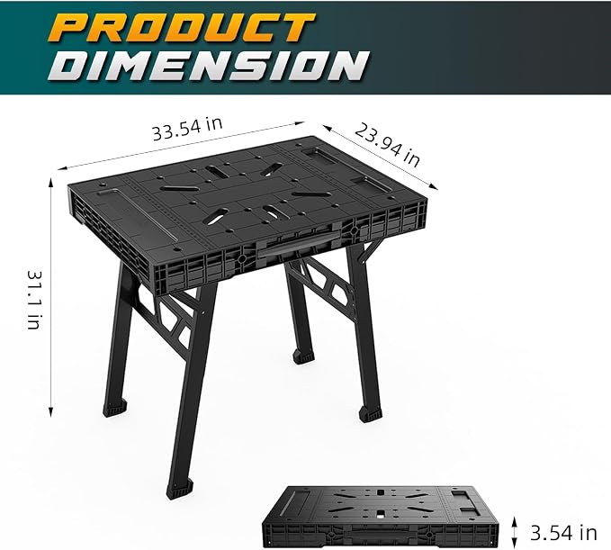 Express Folding Work Table, Easy Setup Portable Folding Work Table & Portable - Image 7