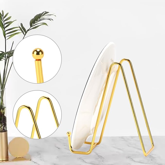 Kruodop 6 Inch Plate Stands for Display, 5 Pack Plate Holder Display Stand - Image 4