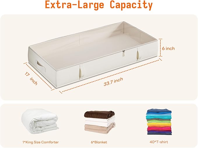 Vailando Storage Containers, 6 Inches Tall 60L Underbed Storage Bins - Image 5