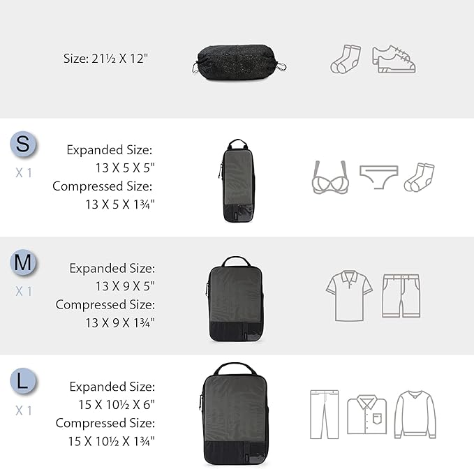BAGSMART 6 Set /4 Set/2 Set Compression Packing Cubes - Image 2