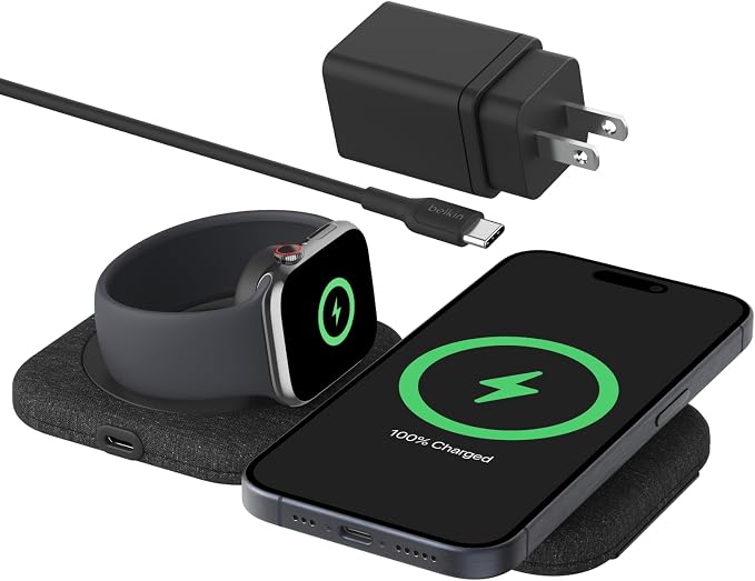 Belkin 2-in-1 Magnetic Charging Travel Pad 15W by Belkin