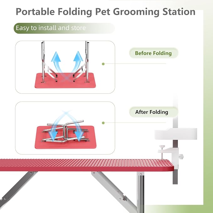 VFK 36''/47''Large Dog Grooming Table, Foldable Pet Station at Home, Dog - Image 8