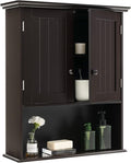 Tangkula Wall Mount Bathroom Cabinet Wooden Medicine Cabinet Storage Organizer by TANGKULA