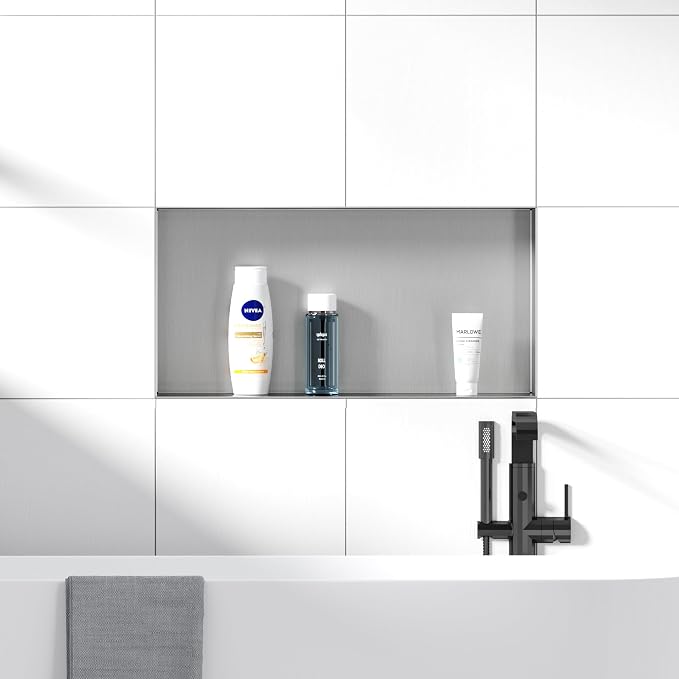 Stainless Steel Shower Niche 24" X 12", No Tile Needed Wall Niche Shower - Image 6