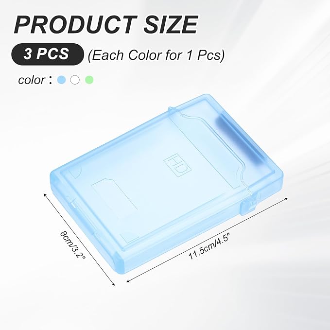 PATIKIL 4.5" x 3.2" Hard Drive Disk Case, 1Set Plastic Hard Disk Storage Box - Image 2