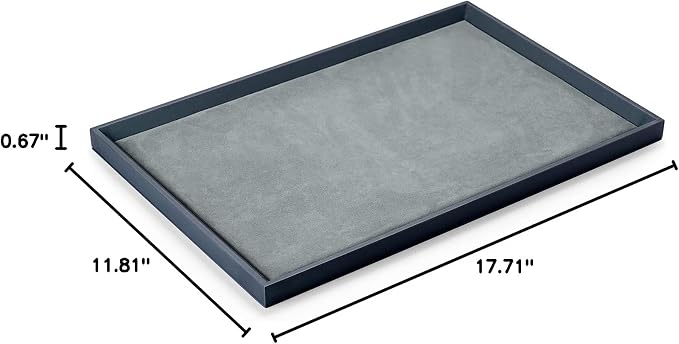 Oirlv Premium Leather Flat Jewelry Tray Jewelry Display Organizer Plate - Image 9