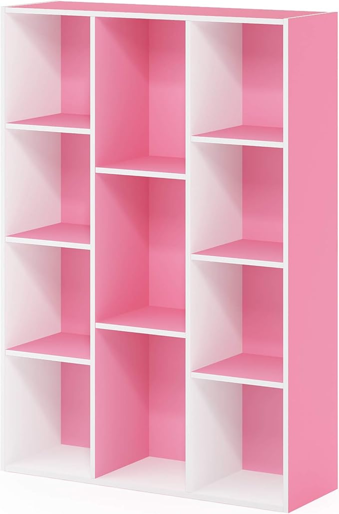 Furinno LUDER Book Shelf, 11-Cube Bookshelf, Reversible Bookcase, 9.4 x 29.1 x - Image 7