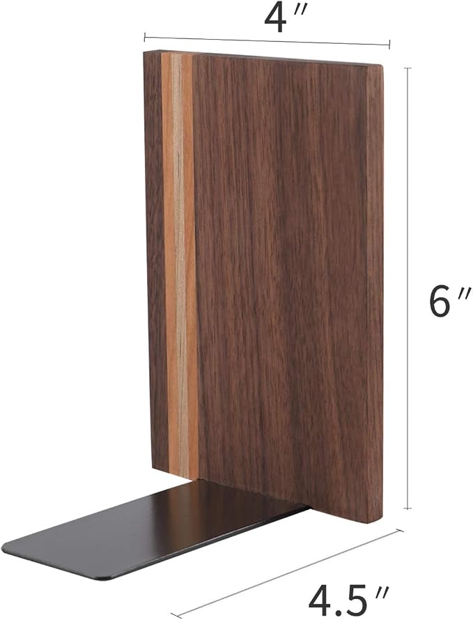 Muso Wood Artist Bookends, Decorative Bookshelf Book Ends Heavy Duty Bookends - Image 2
