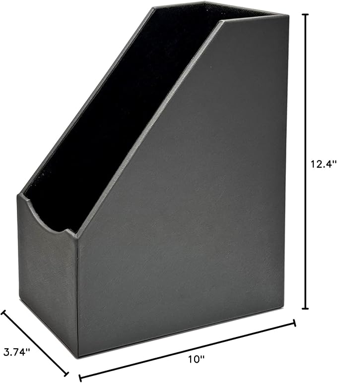 UnionBasic Magazine File Holder, Leatherette Desktop Document Organizer - Image 8