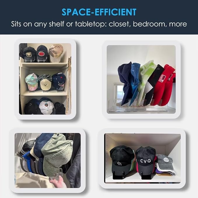 OAPRIRE Hat Stand for Baseball Caps Display and Organizer, No Install Acrylic - Image 2