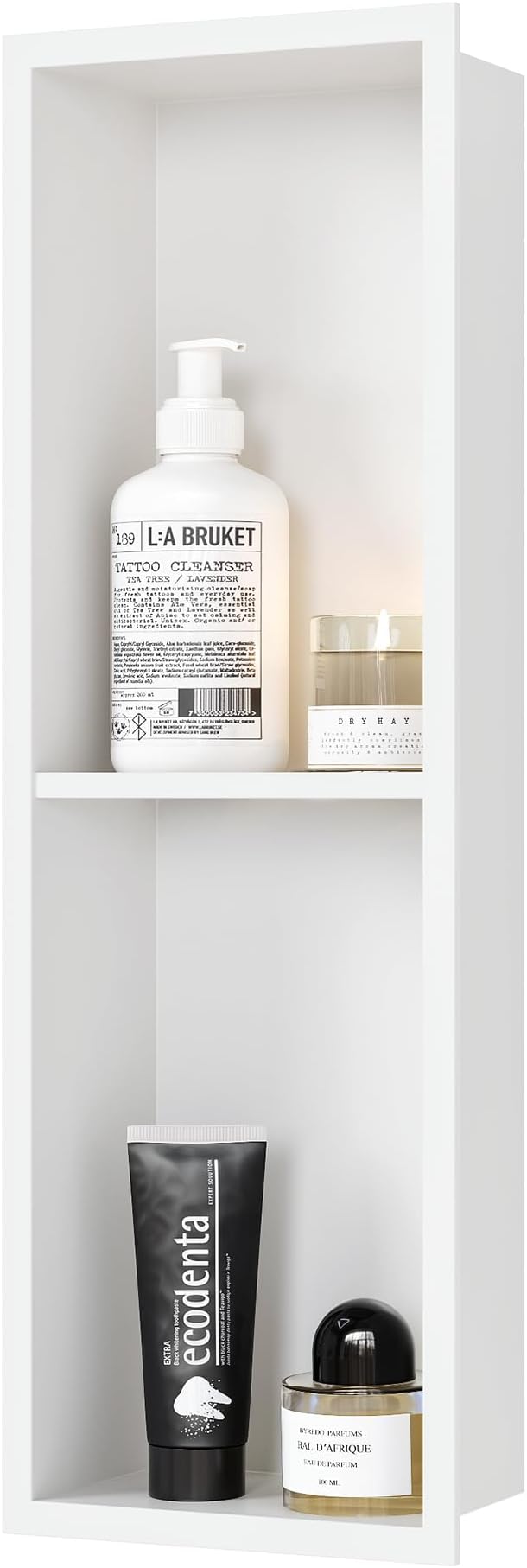 Stainless Steel Shower Niche 24" X 8", No Tile Needed Wall Niche Double Shelves - Image 3
