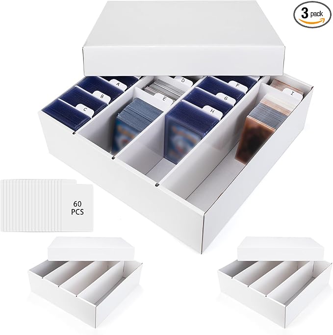 Trading Card Storage Box, 4 Row 3200 Count Collector Cards Box by XRACV