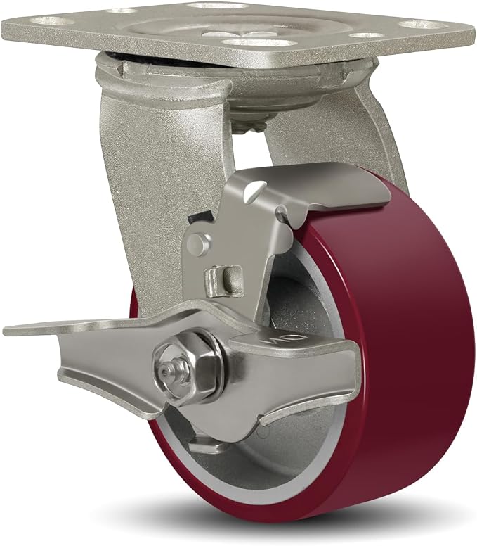SY America 4" X 2" Casters Wheels, Heavy Duty Industrial Casters，Polyurethane by SYAmericaIndustrialCasters