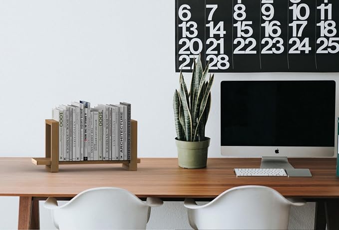 Adjustable Desktop Bookshelf, Retro Tabletop Bookshelf, Desk Shelf - Image 7