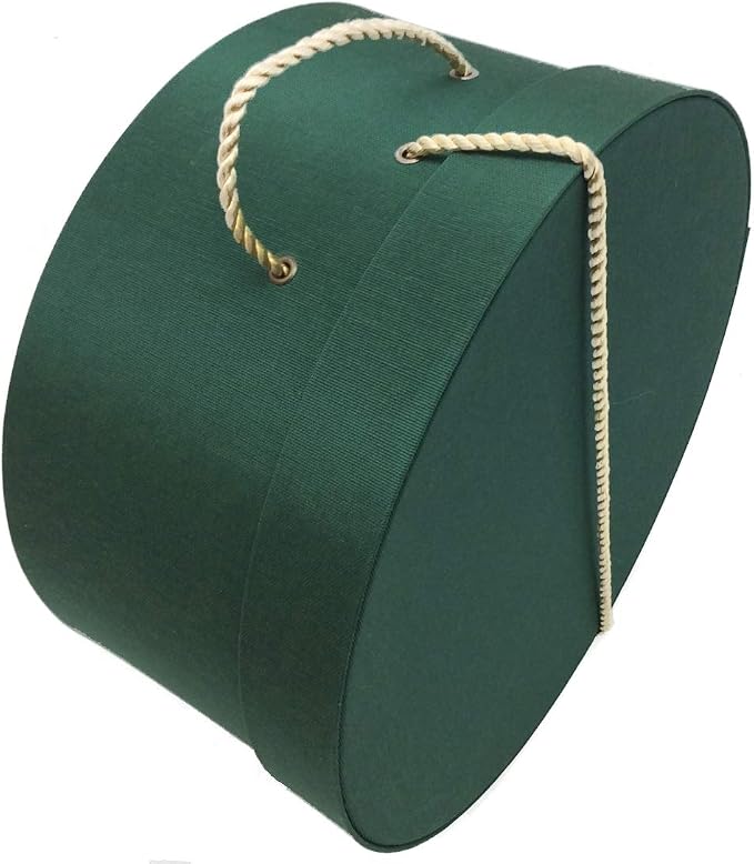 Sarah's Hat Boxes Classic Dark Green Hat Box – 12.75" x 6.5" Handmade in USA – - Image 3
