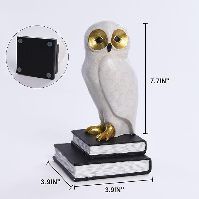 Book Ends for Shelves, Owl Decorative Bookends Bronze Bird Book Stopper Unique - Image 2