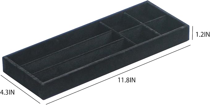 Divided Drawer Organizer Tray, Velvet Jewelry Storage Tray, Necklace Bracelet - Image 6