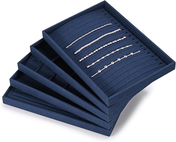 Microfiber Jewelry Trays 16 Slots Necklace Tray Necklace Bracelet Display Tray - Image 7