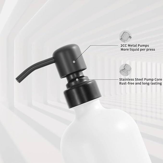 White Soap Dispenser Set, Contains Hand and Lotion Dispenser - Image 4