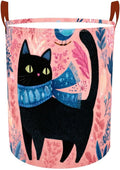 Laundry Baskets 15.7x19.7 Inch Large Black Cat Bird Floral Scarf Design by Wdesyadms