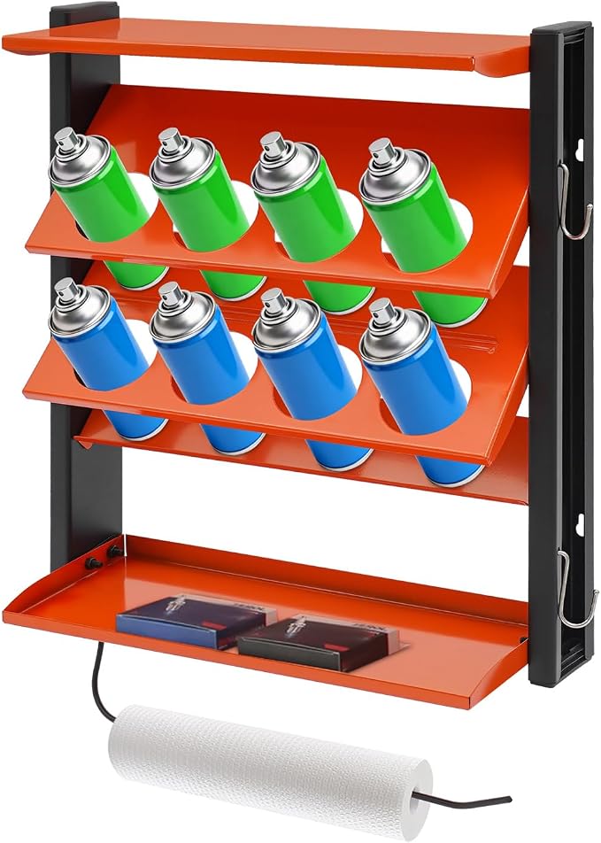 Spray Can Holder Wall-mounted Paints Holder Garage Storage Heavy Duty Paint by LARIDEN